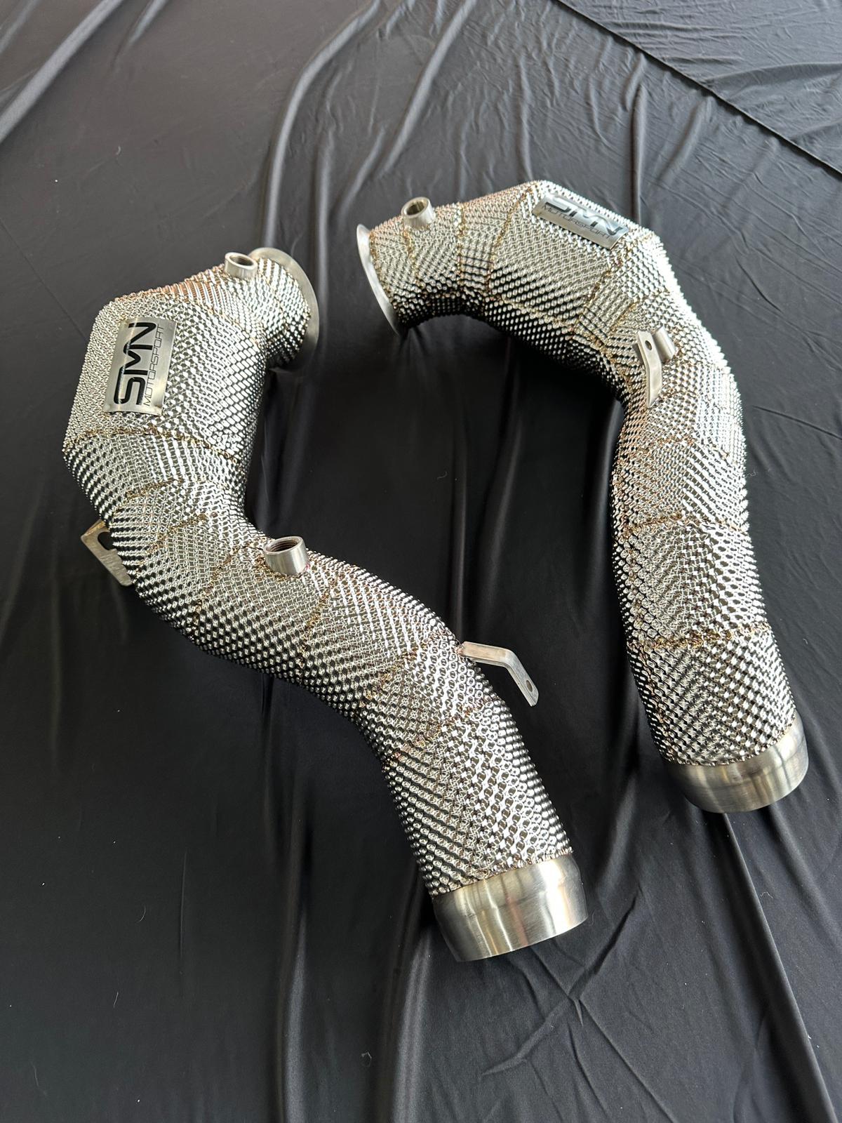 SMN Downpipes mit 200 Zellen Sportkatalysator für Mercedes AMG GT/S/C/R M178 C190/R190