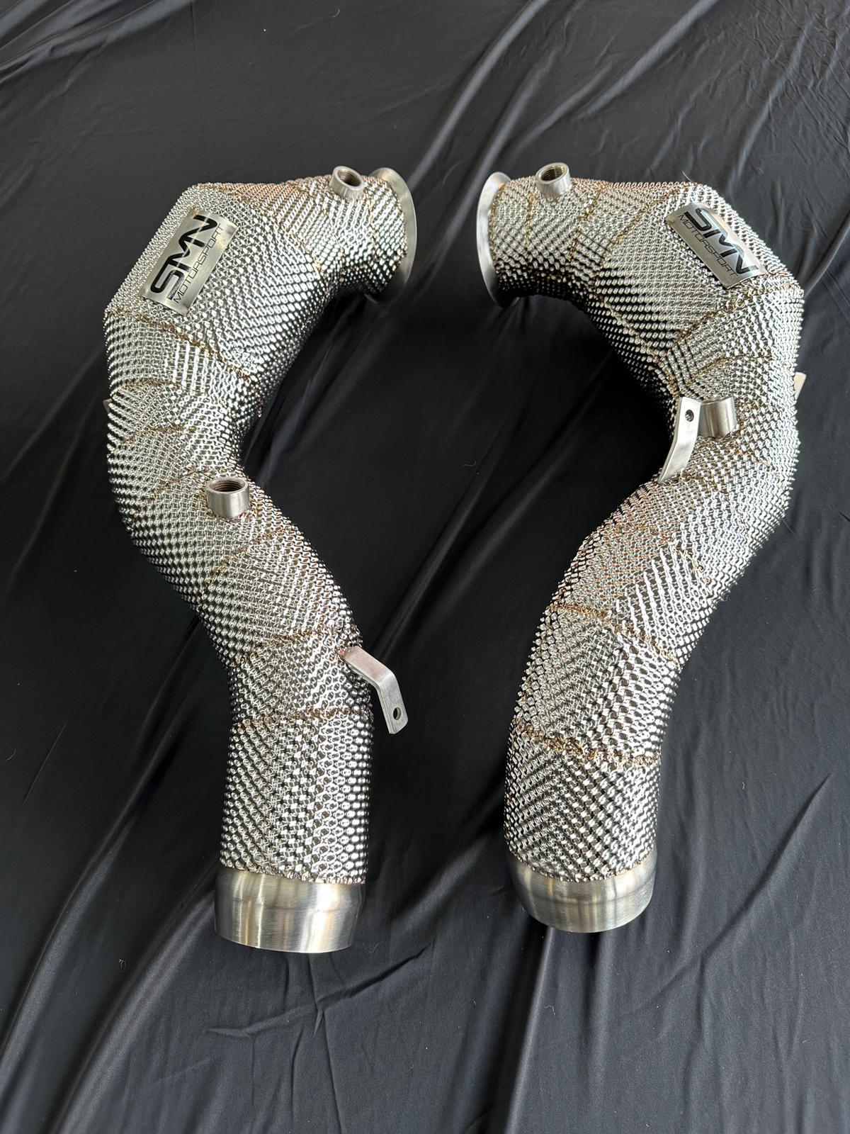 SMN Downpipes mit 200 Zellen Sportkatalysator für Mercedes AMG GT/S/C/R M178 C190/R190