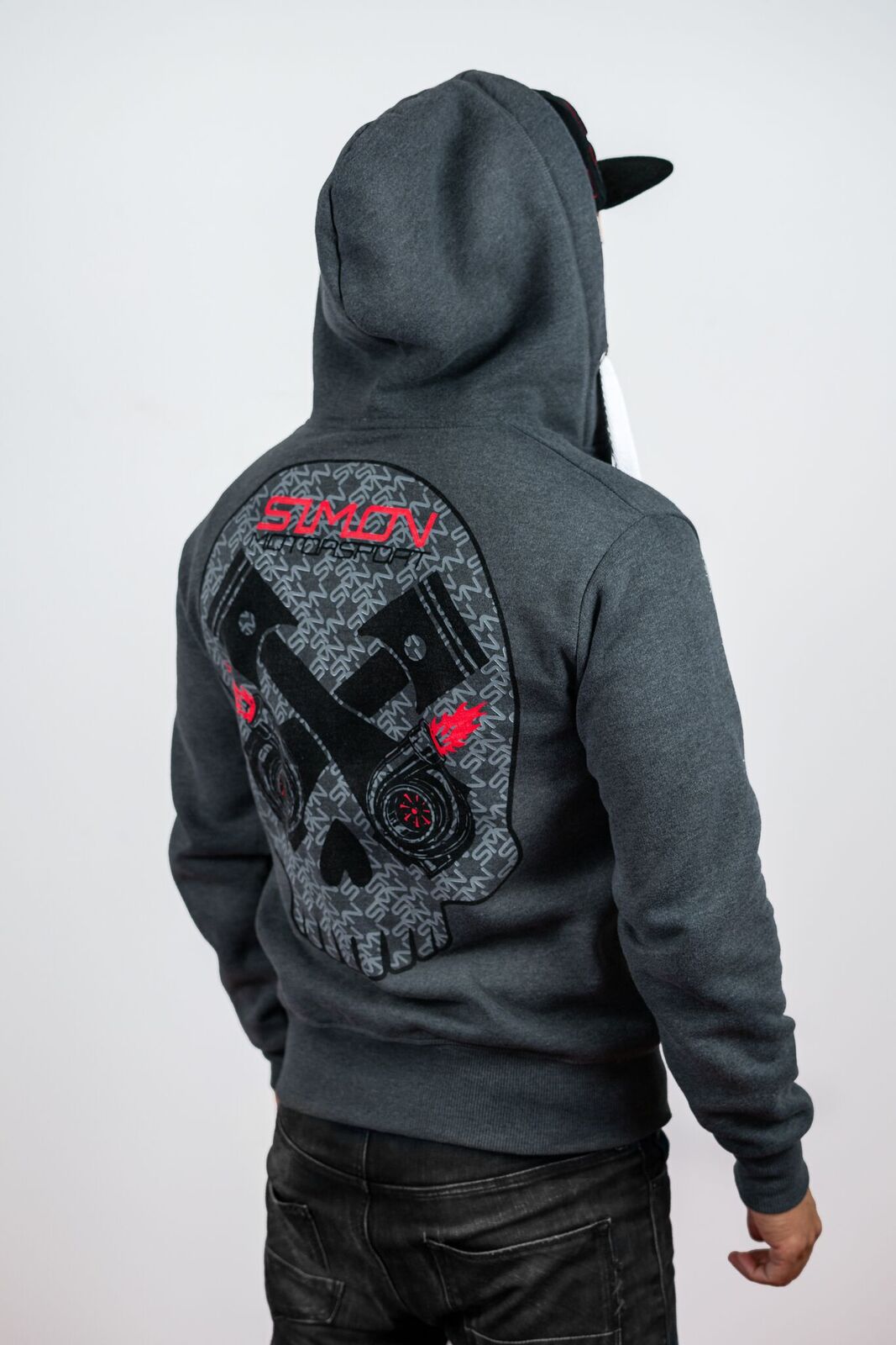 SMN SKULL GREY Zipper